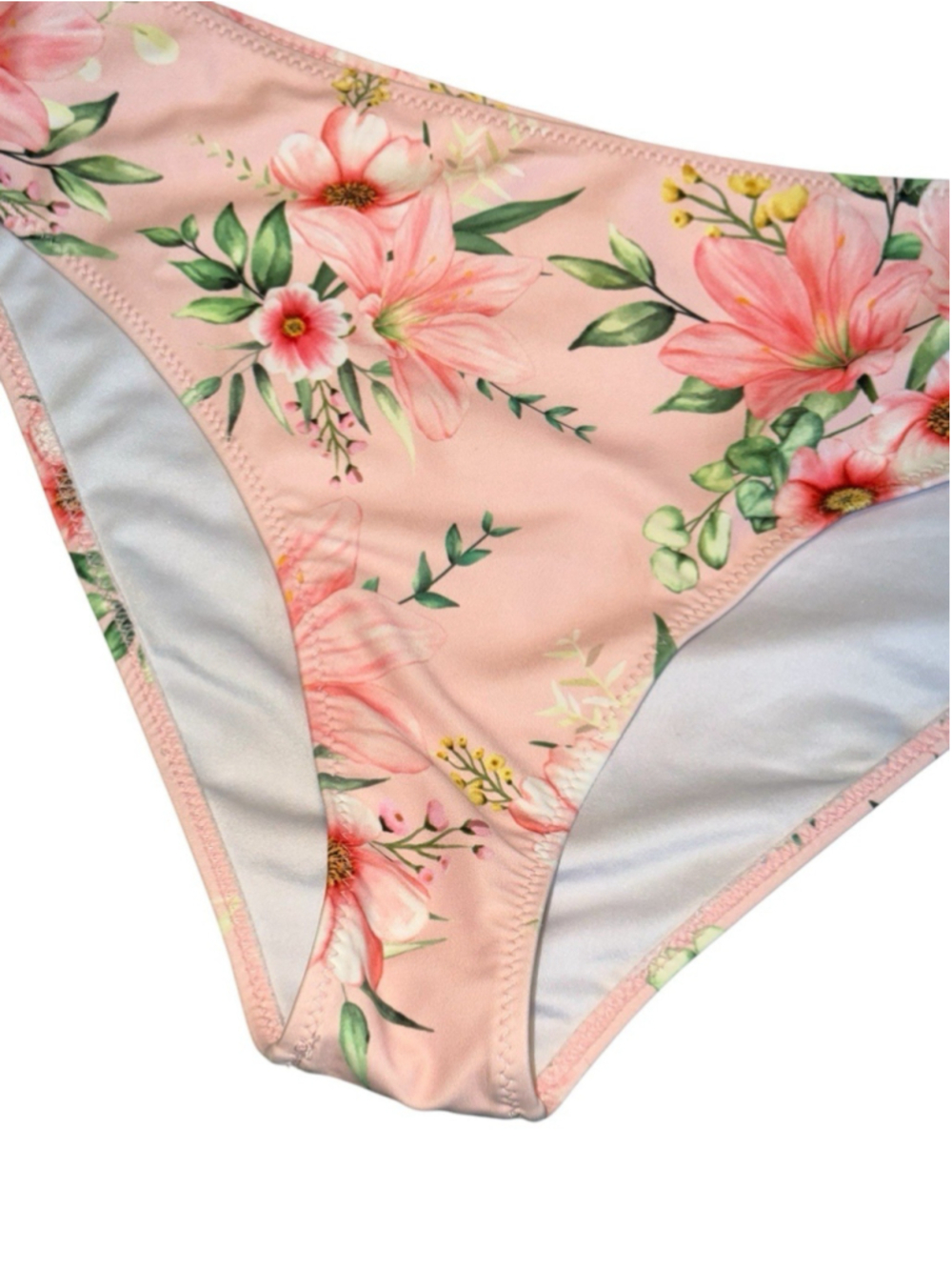 Beachsissi Women’s Floral Bikini Set Pink Flutter Sleeve Two Piece Swimsuit Med - Picture 9 of 9